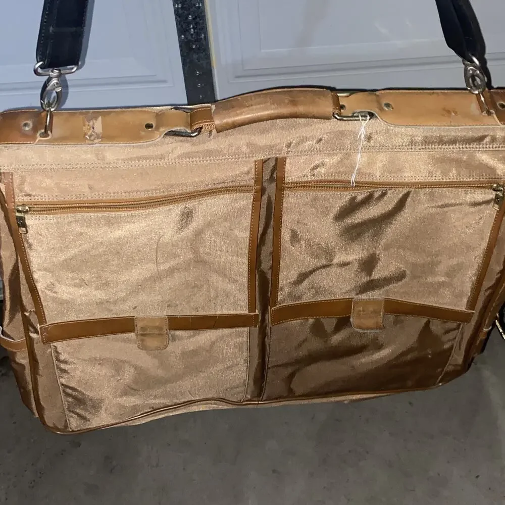 Samsonite Luxury Brown Canvas Garment Bag Suitcase Travel Bag As Pictured As Is